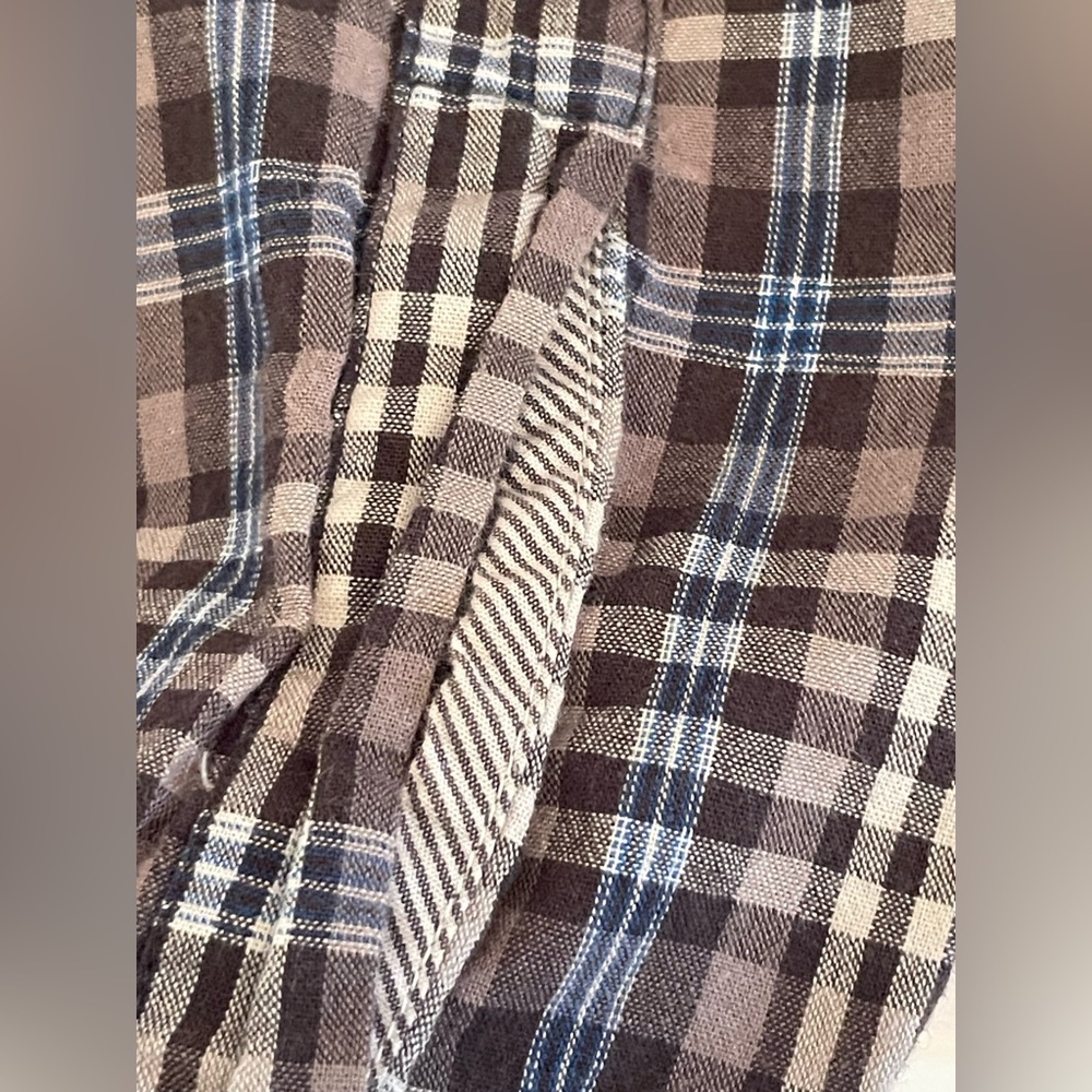 Wrangler Jeans Co Plaid Button Down Shirt Men’s Medium 100% Cotton, Blue/Brown - Picture 9 of 11